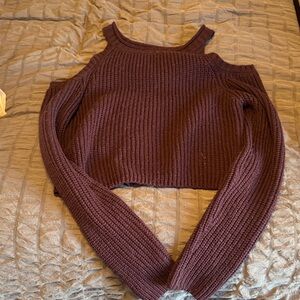 Elodie Off-the-Shoulder Sweater - Deep Purple